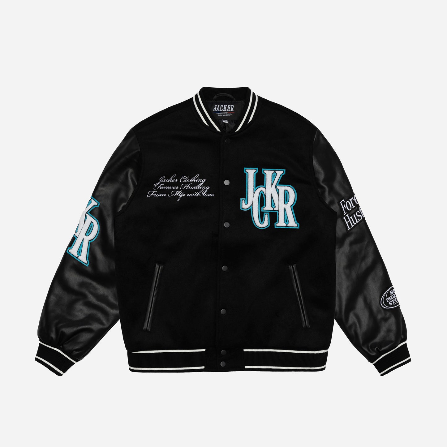 BIG PHARMA VARSITY JACKET - BLACK