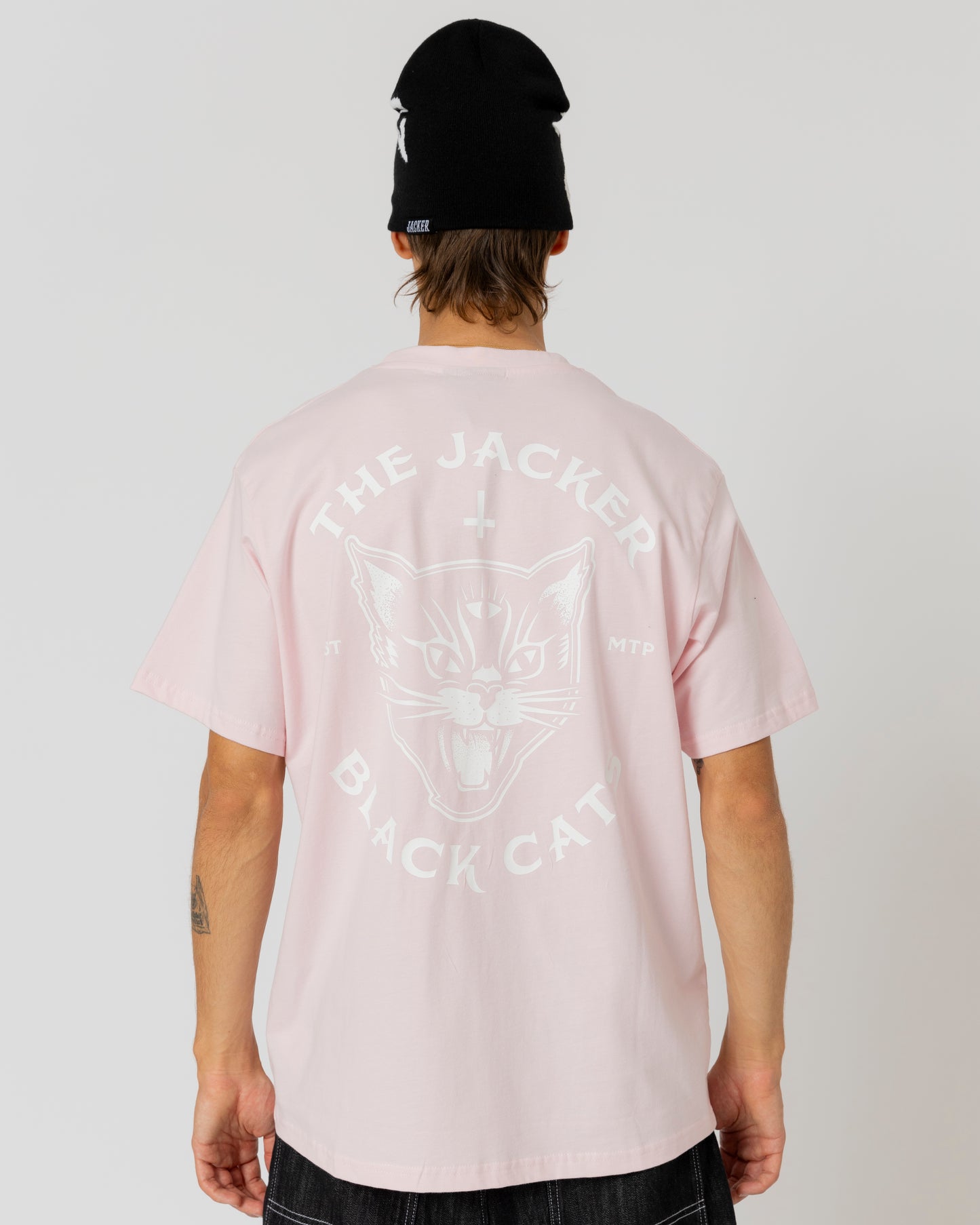 BLACK CATS T-SHIRT - PINK - JACKER