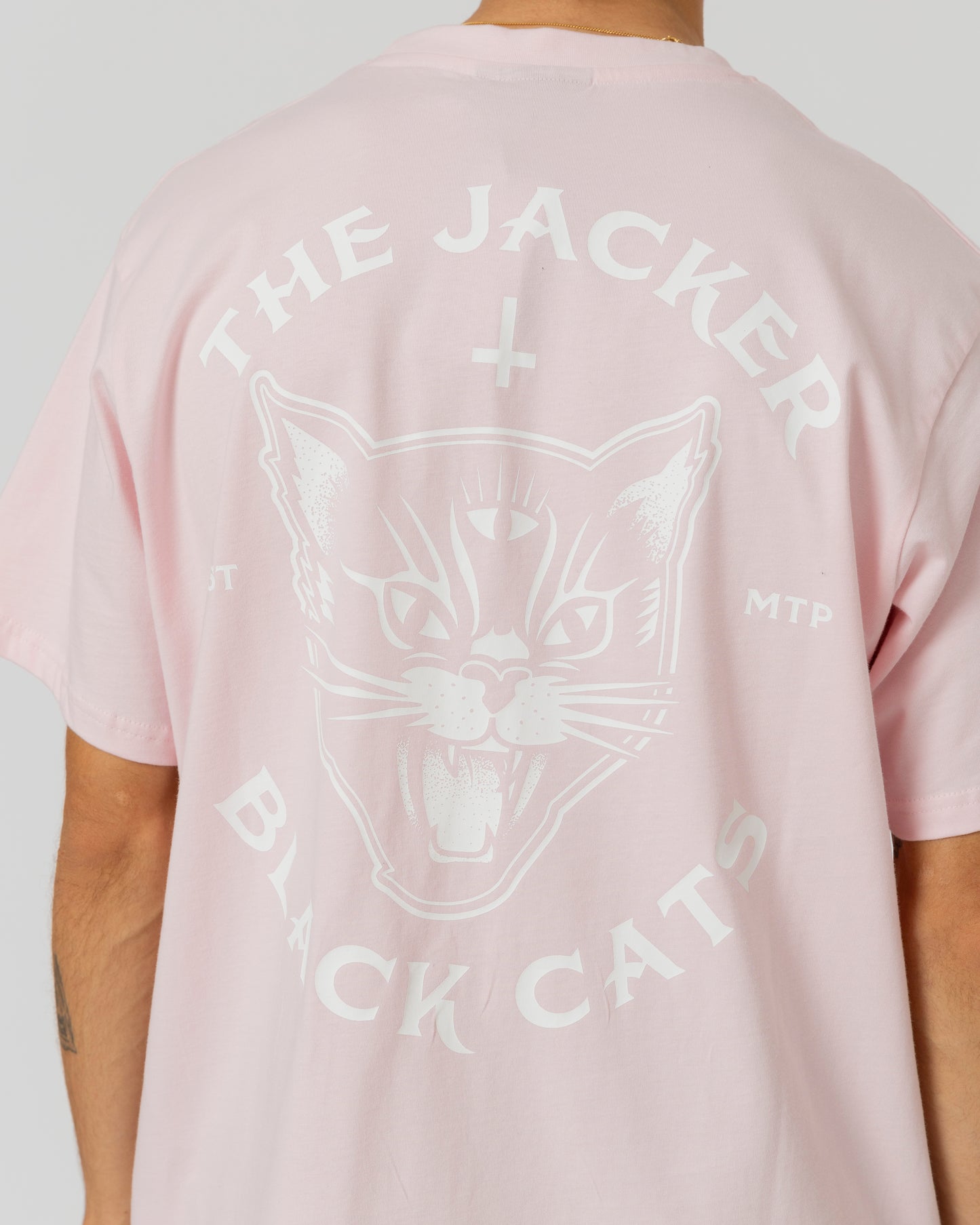 BLACK CATS T-SHIRT - PINK - JACKER
