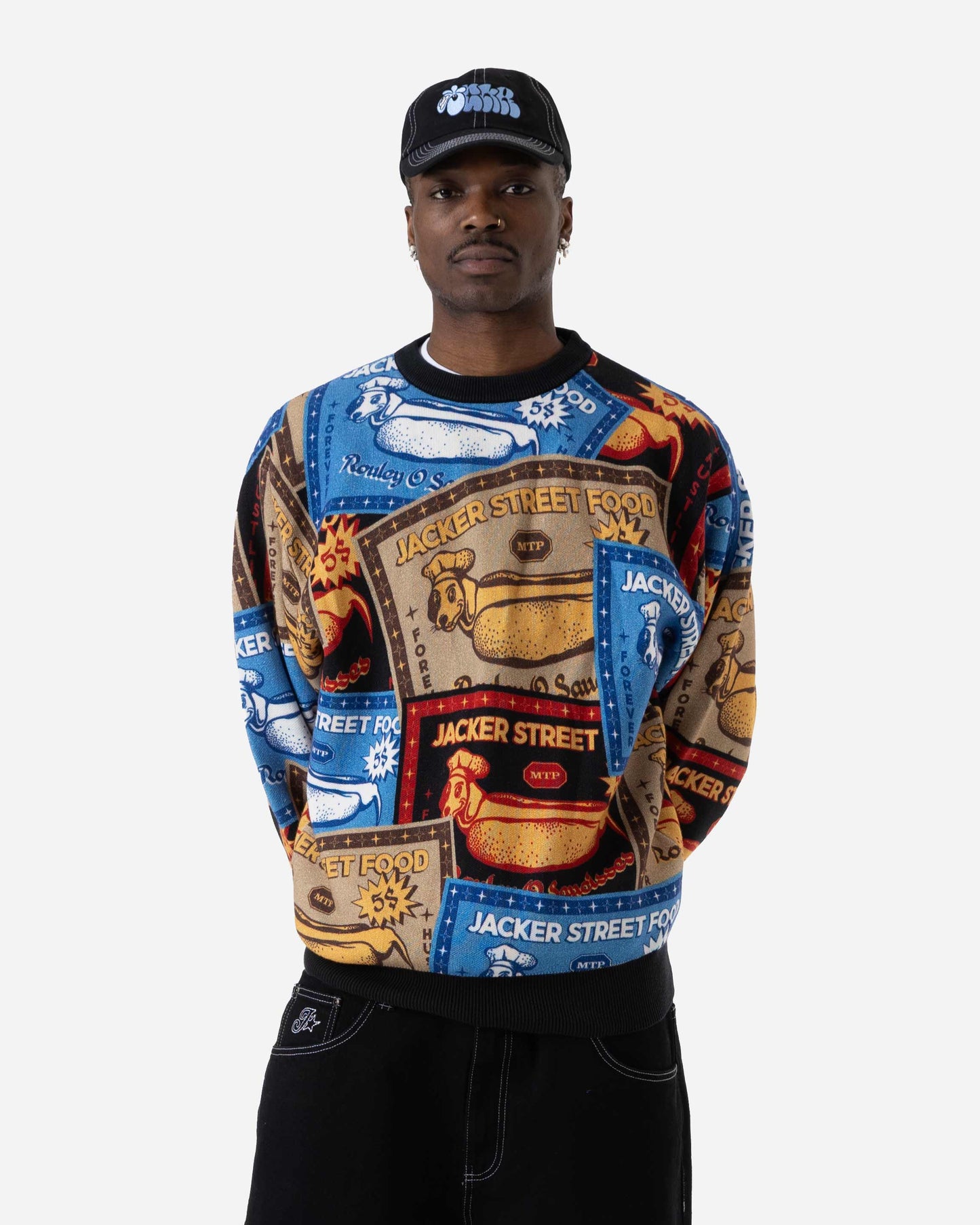 HOT DOGGY KNIT CREWNECK - AOP