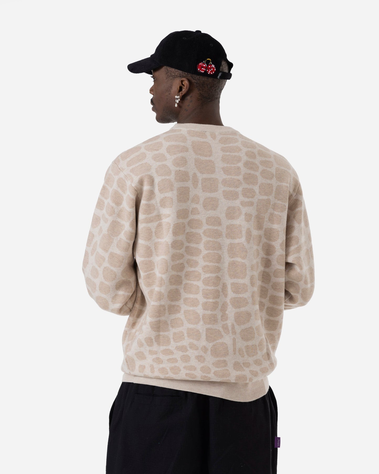 CROCO KNIT CREWNECK - BEIGE