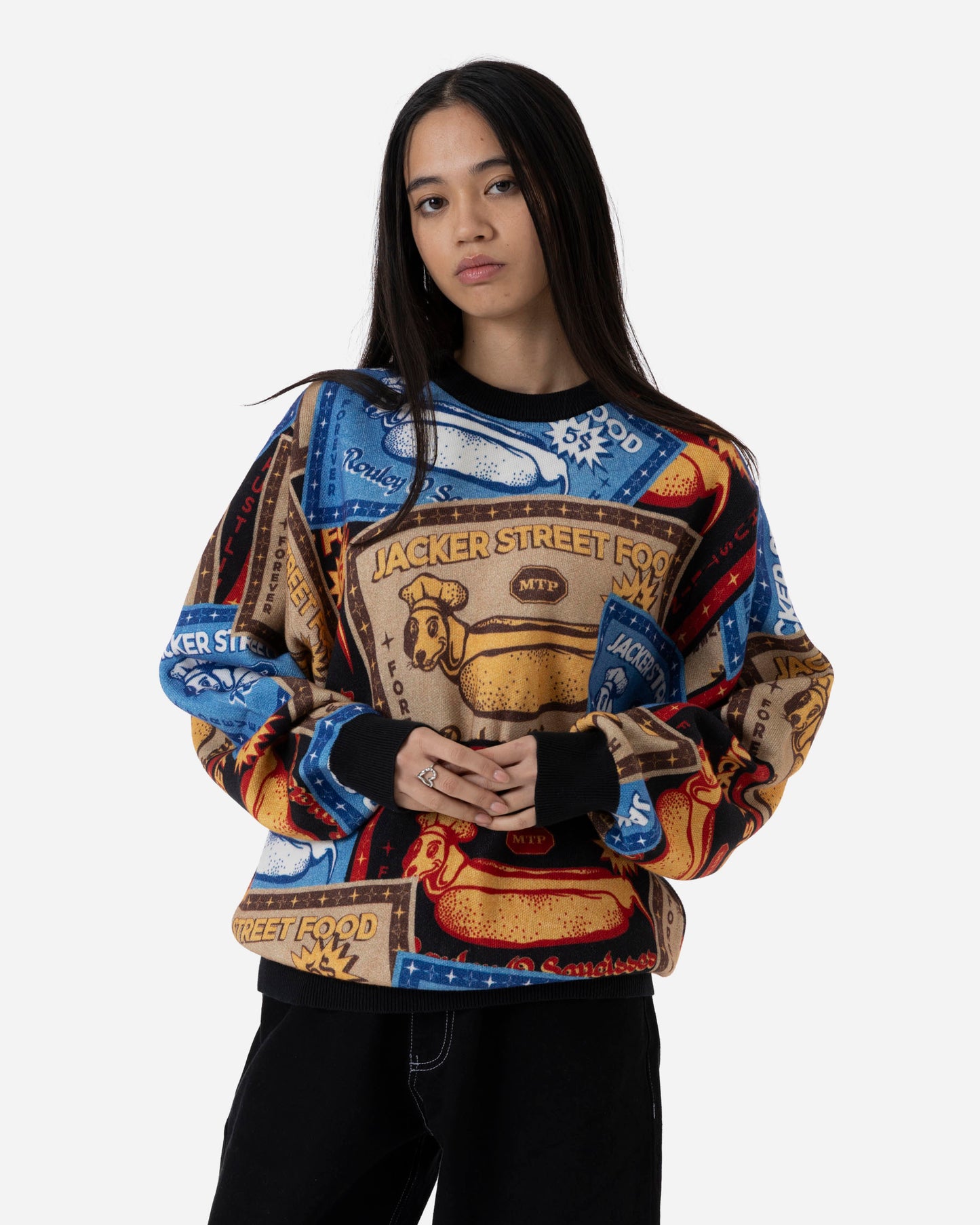 HOT DOGGY KNIT CREWNECK - AOP