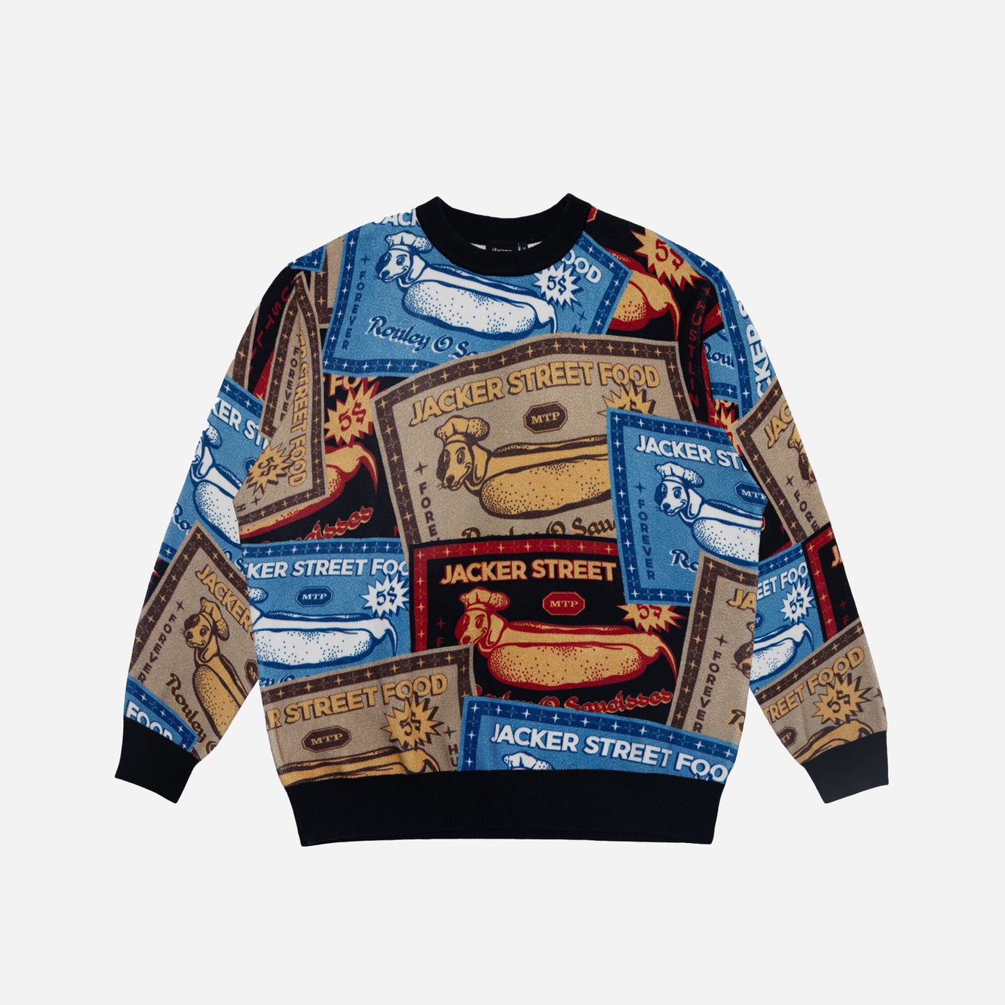 HOT DOGGY KNIT CREWNECK - AOP