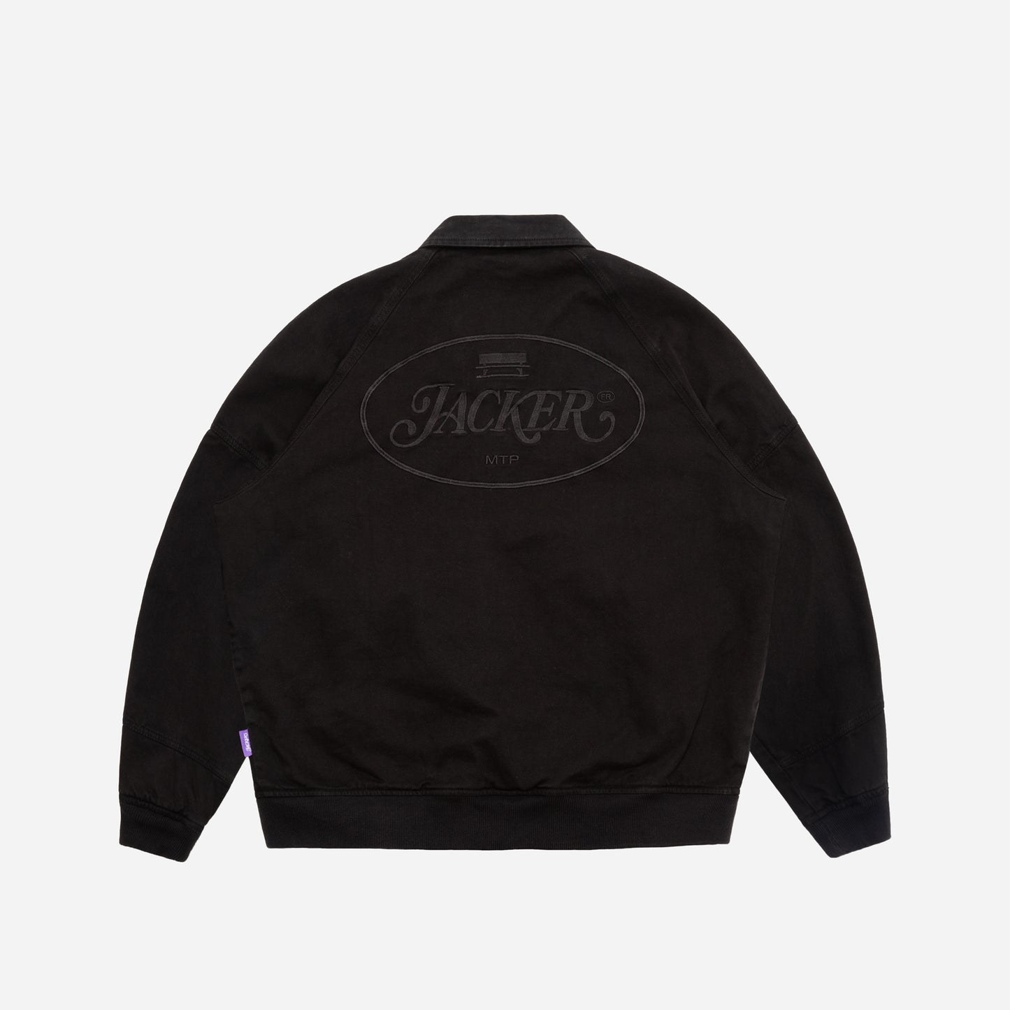 STAMP DIED BOMBER JACKET - BLACK