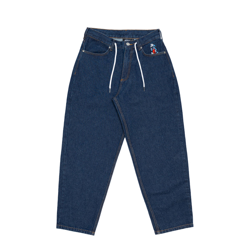 BIG PHARMA DENIM BAGGY PANT RAW - BLUE