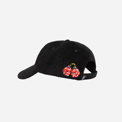 KEYCHAIN CORDUROY CAP - BLACK