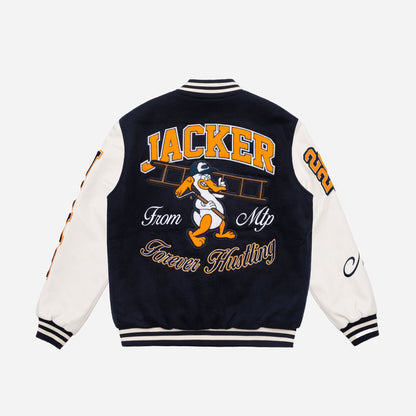 CANARDO VARSITY JACKET - NAVY / WHITE