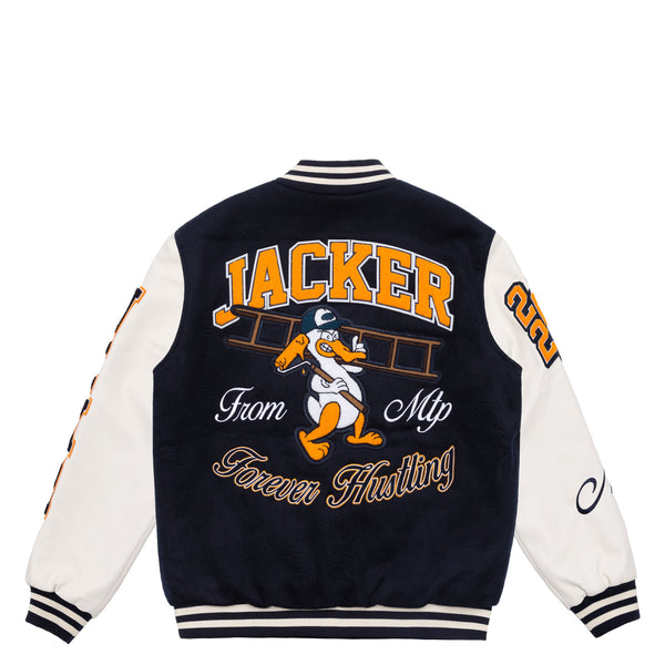 CANARDO VARSITY JACKET - NAVY / WHITE