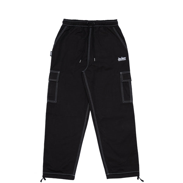 CONTRAST CARGO PANT - BLACK