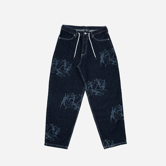 DEVILS DANCE DENIM BAGGY PANT - AOP