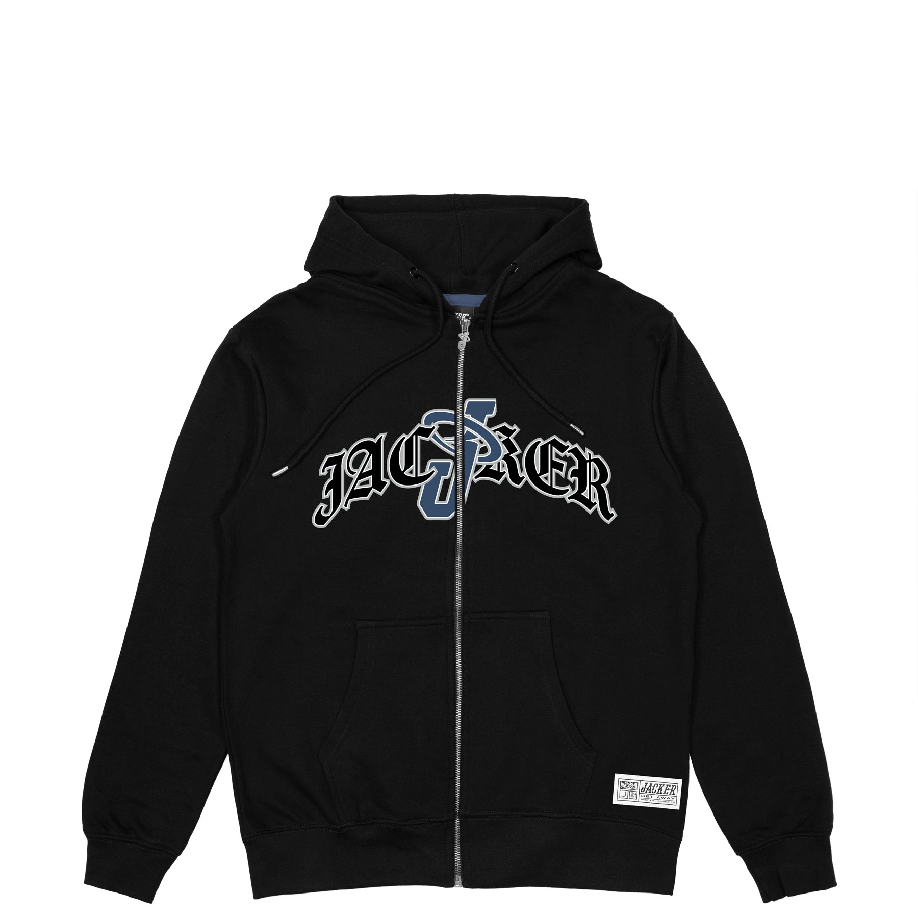 DOUBLE JAY - ZIPPED HOODIE - BLACK – JACKER