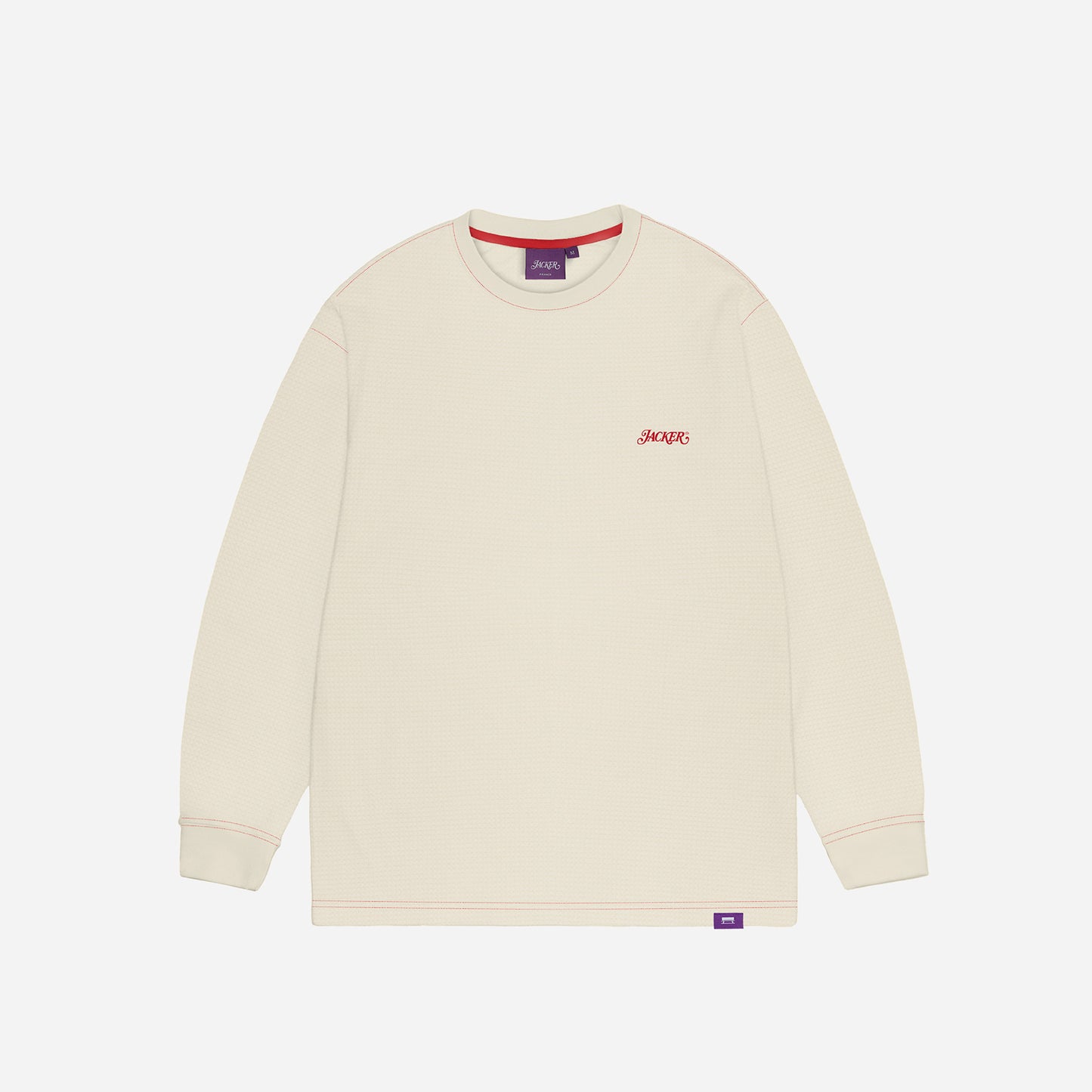 STAMP WAFFLE LONG SLEEVES - BEIGE