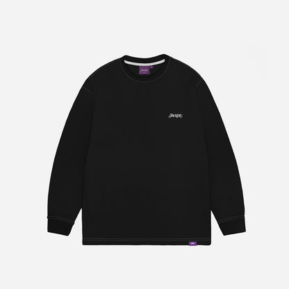 STAMP WAFFLE LONG SLEEVES - BLACK