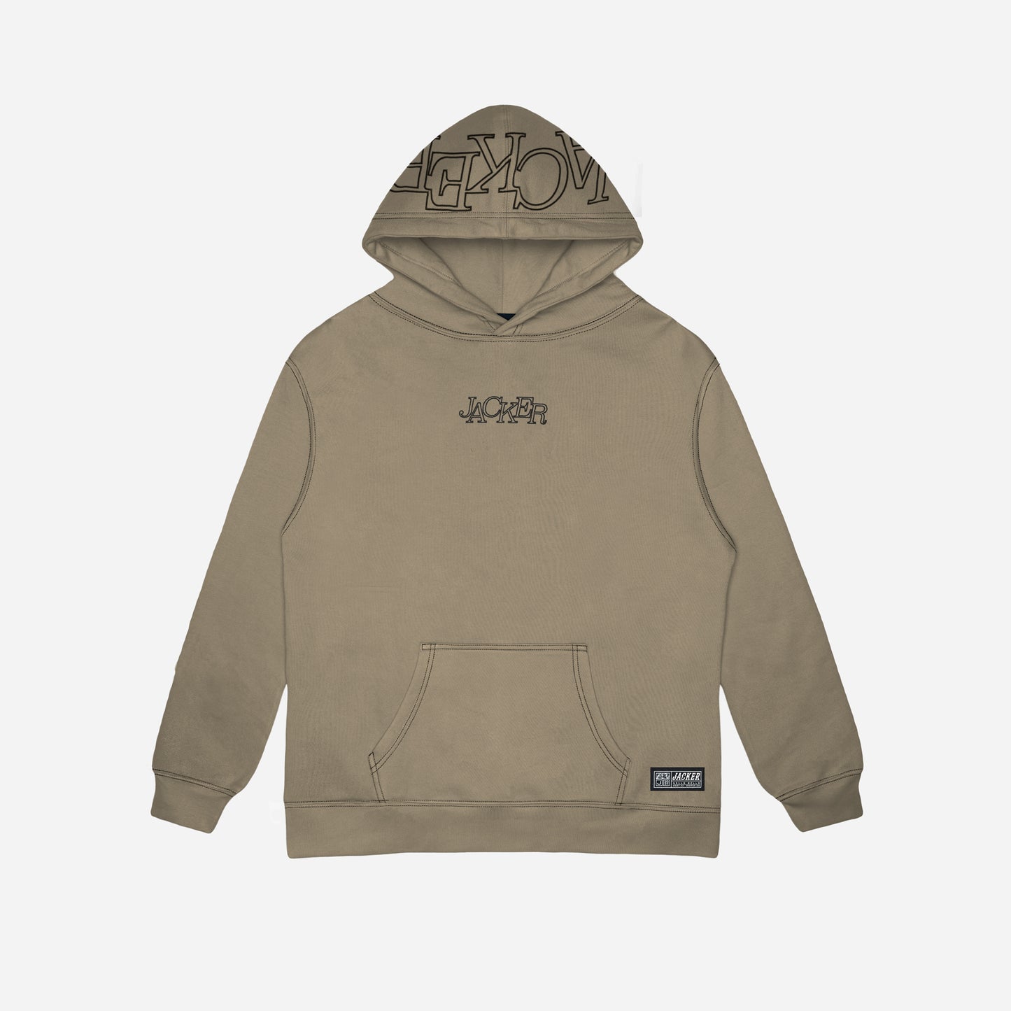 SELECT CONTRAST HOODIE - BEIGE