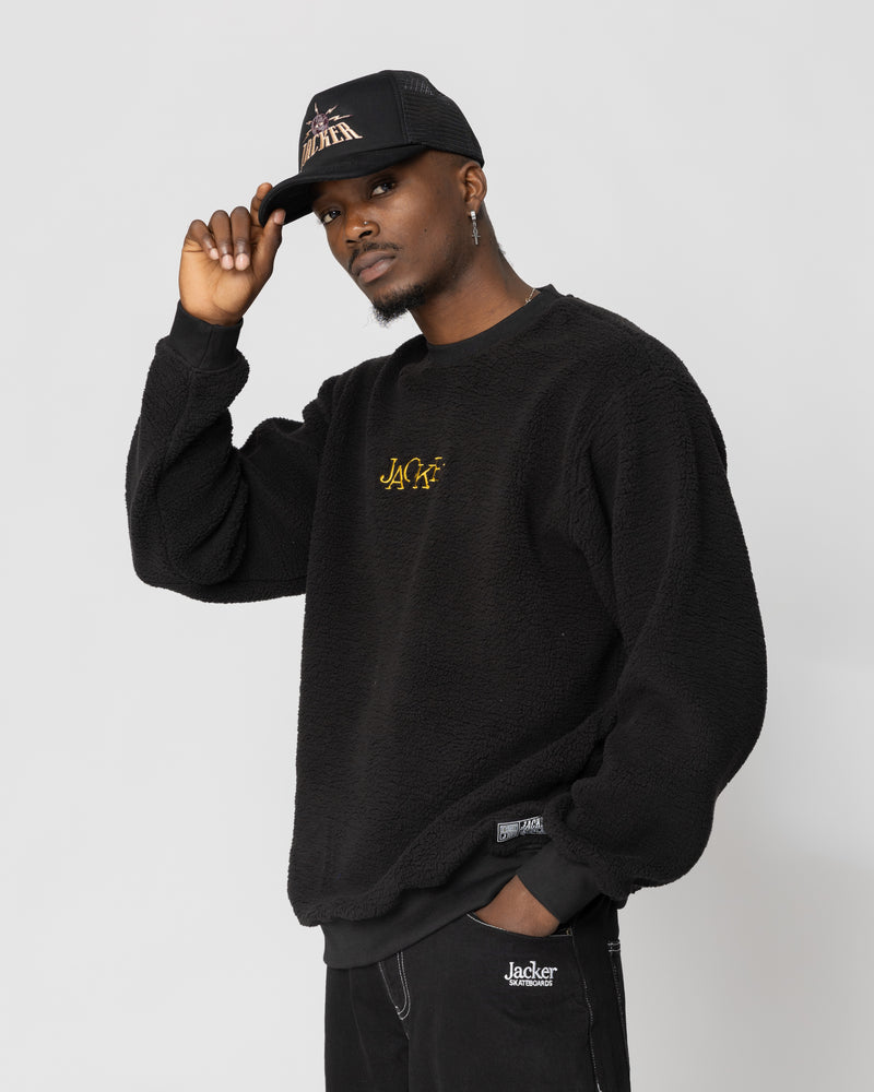 SELECT LOGO - CREWNECK SHERPA - BLACK