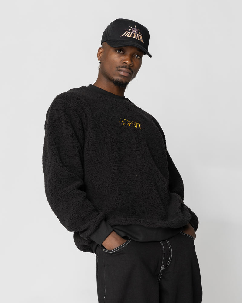 SELECT LOGO - CREWNECK SHERPA - BLACK