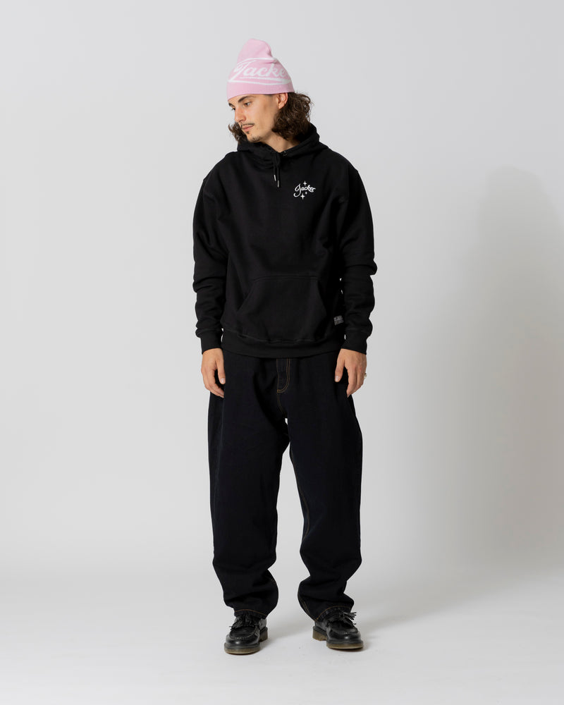 BIG PHARMA DENIM BAGGY PANT - BLACK