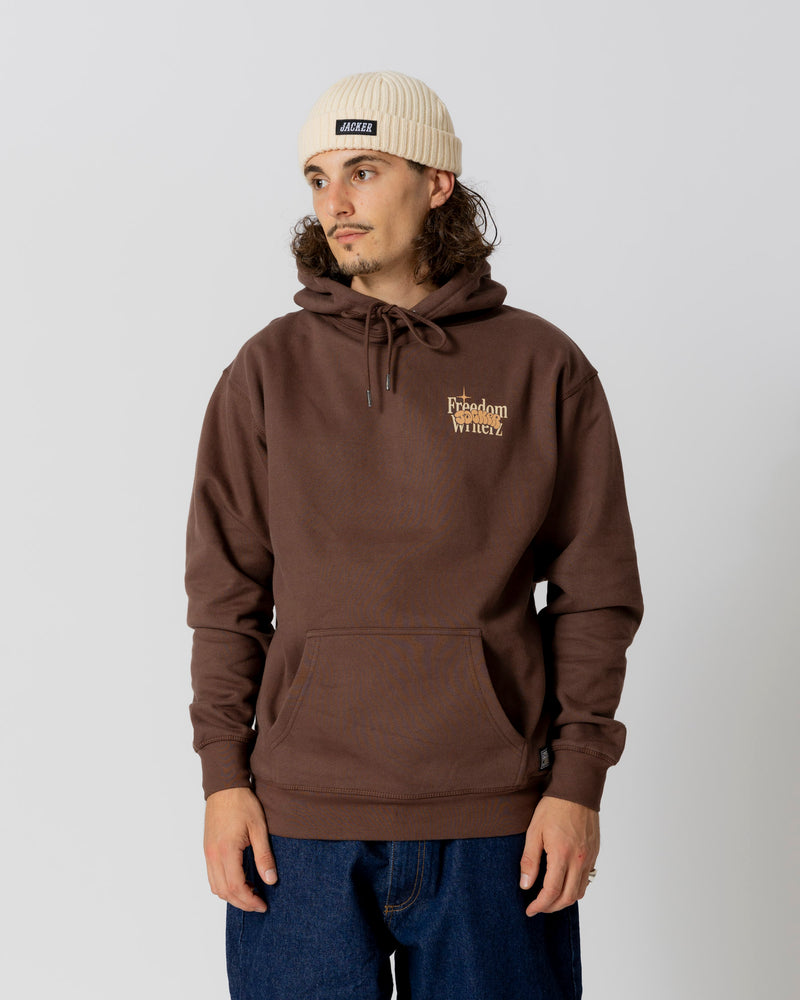 FREEDOM WRITERZ HOODIE - BROWN