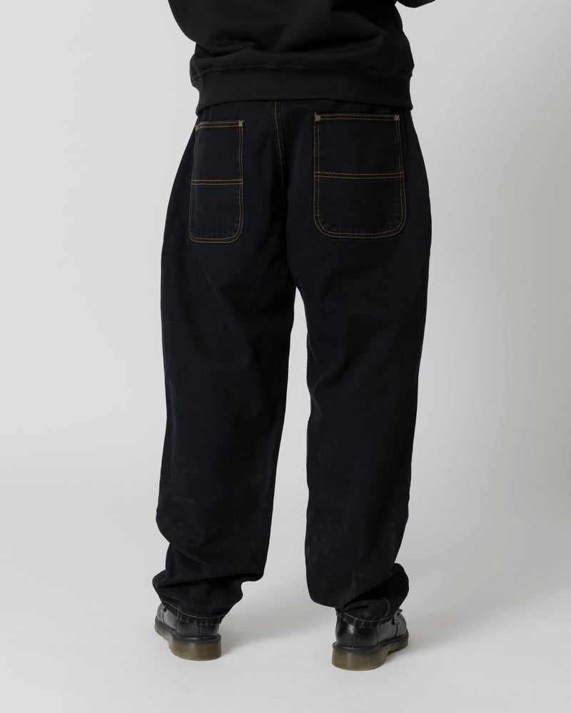 BIG PHARMA DENIM BAGGY PANT - BLACK