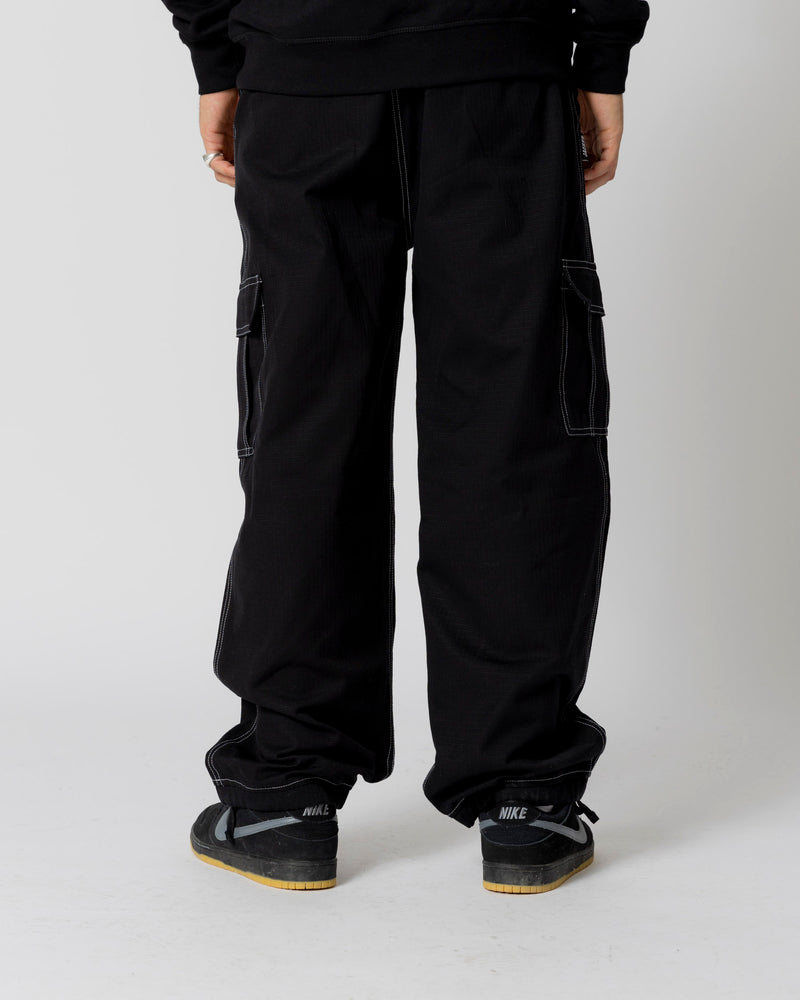 CONTRAST CARGO PANT - BLACK - JACKER