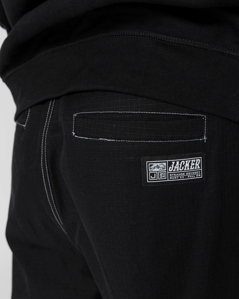 CONTRAST CARGO PANT - BLACK - JACKER