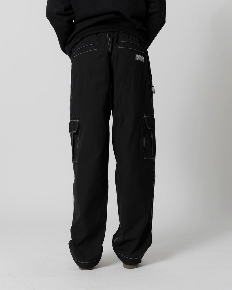 CONTRAST CARGO PANT - BLACK - JACKER