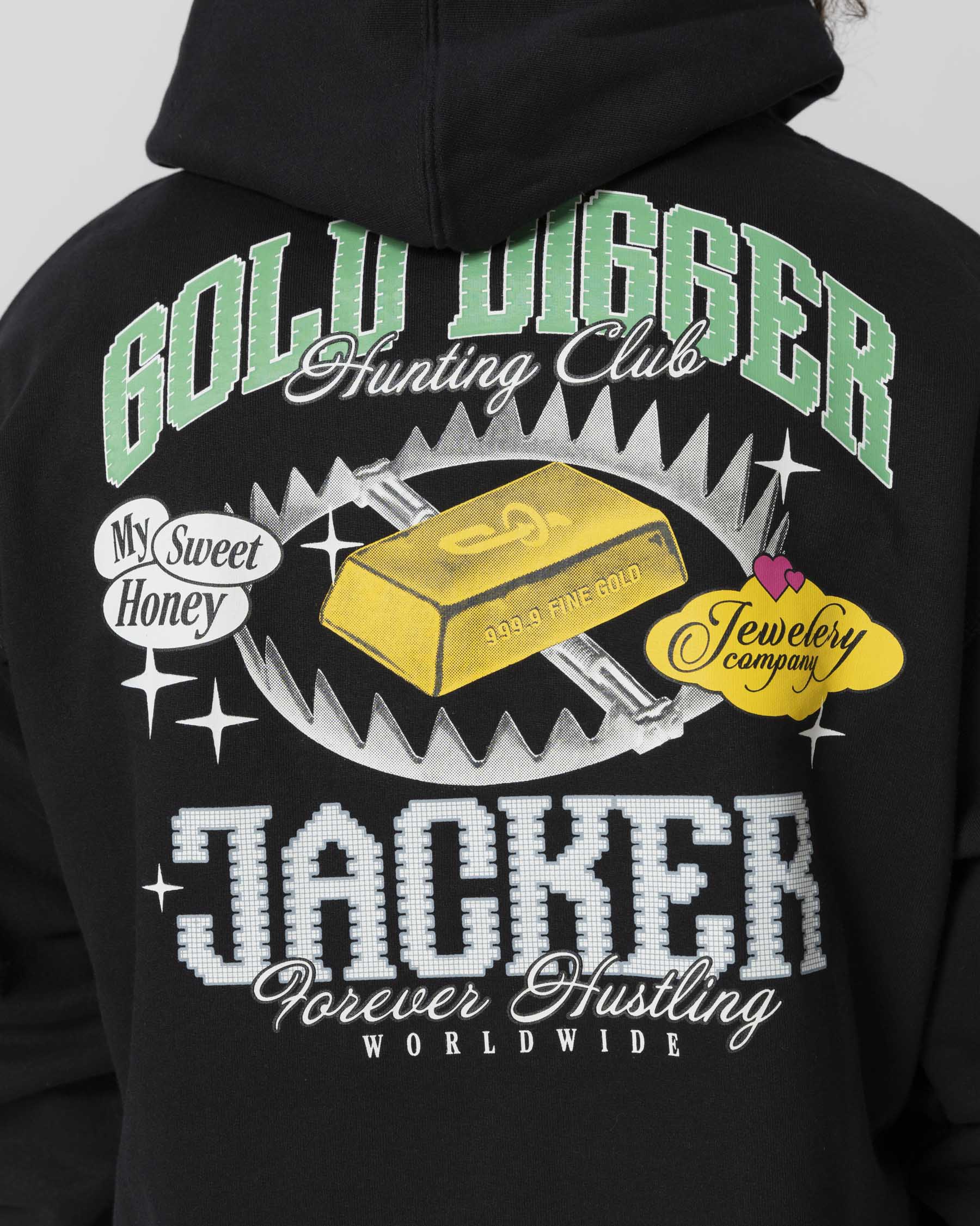 GOLD DIGGER HOODIE - BLACK - JACKER