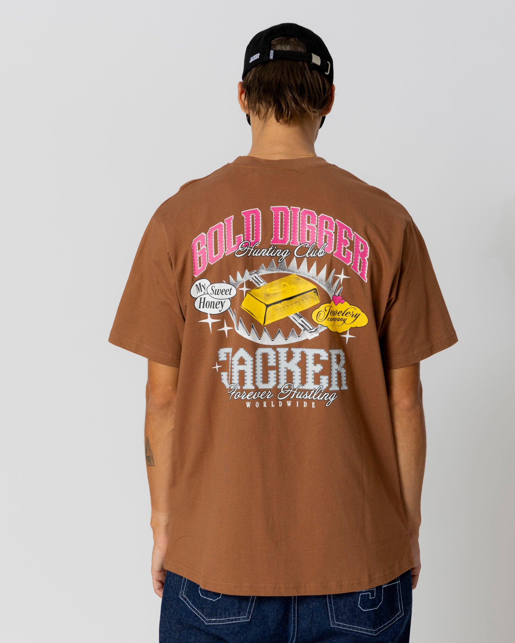 GOLD DIGGER T-SHIRT - BROWN - JACKER