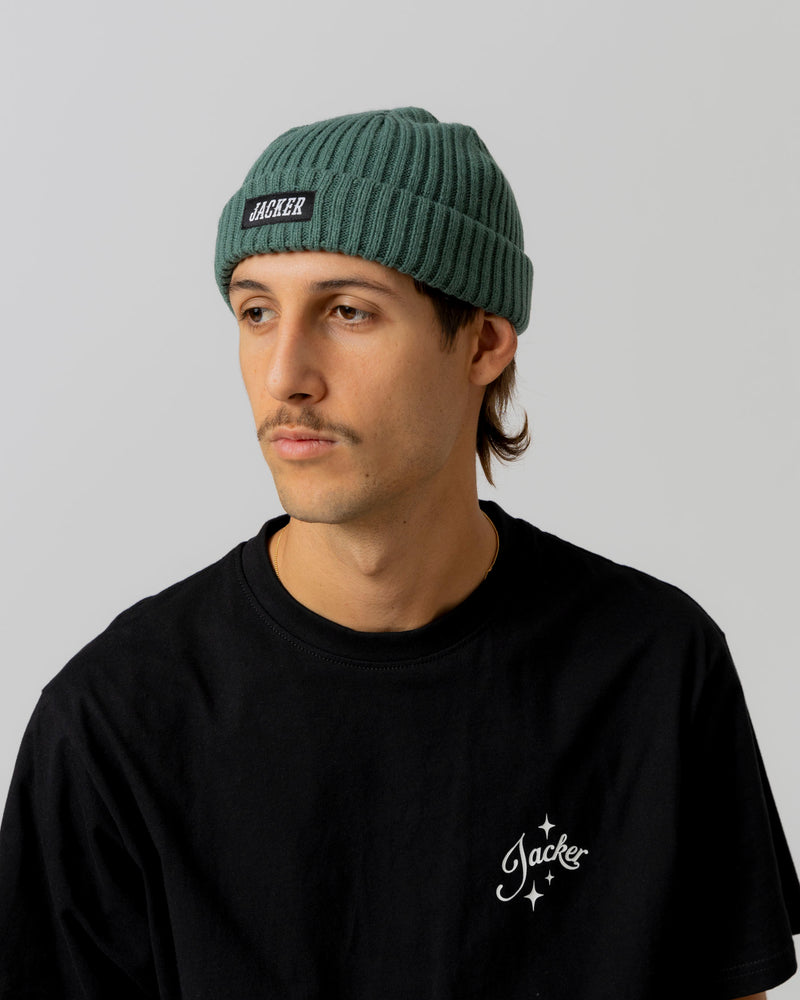 TEAM LOGO SHORT BEANIE - TEAL