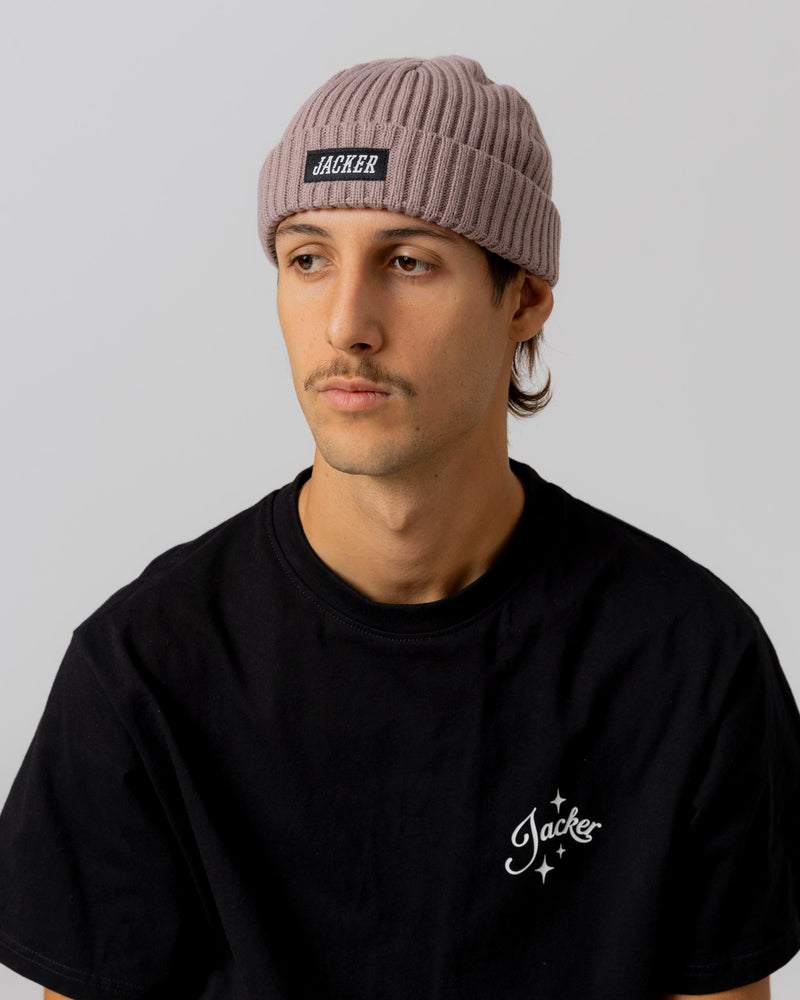 TEAM LOGO SHORT BEANIE - GRAPE