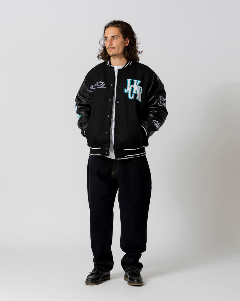 BIG PHARMA VARSITY JACKET - BLACK