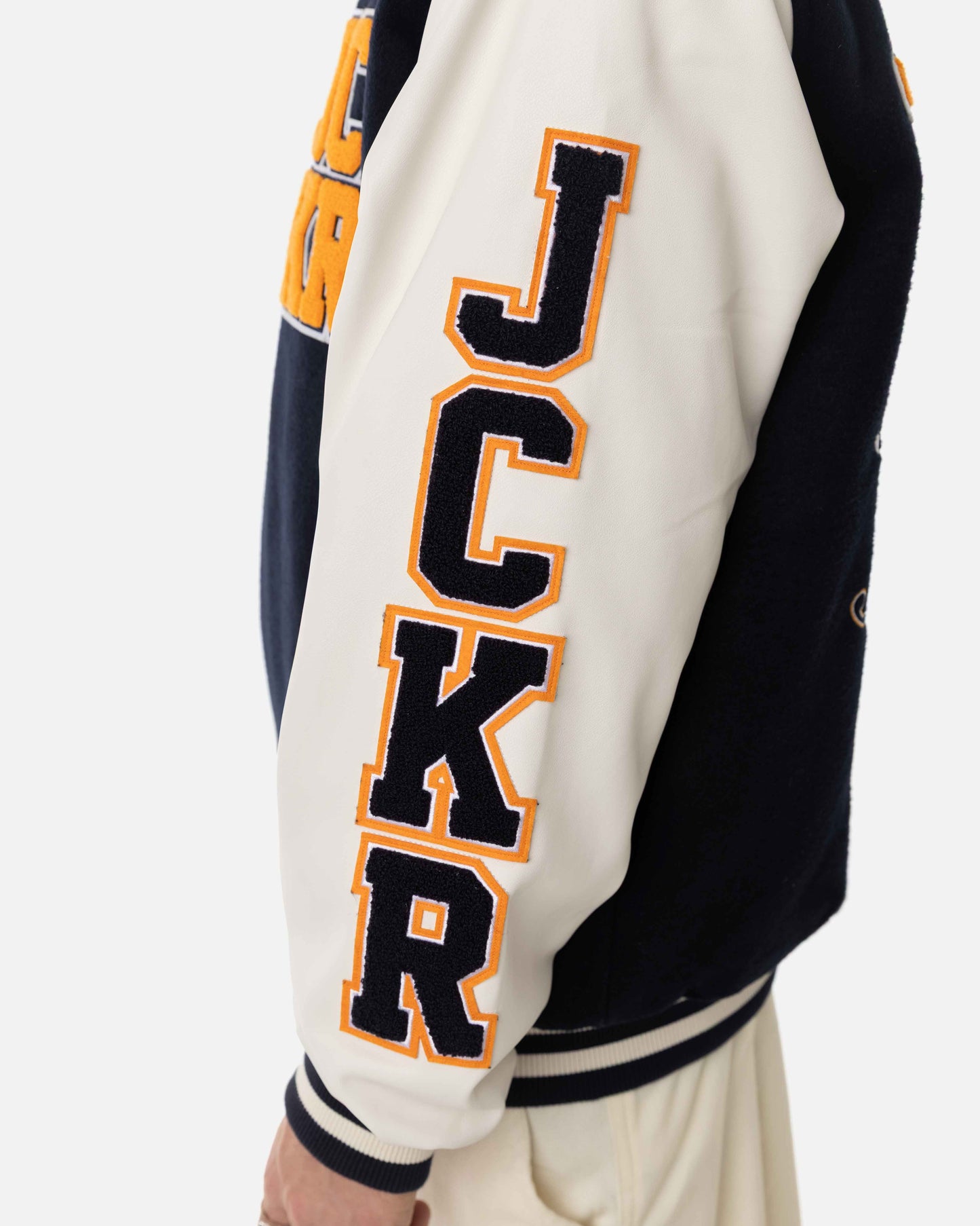 CANARDO VARSITY JACKET - NAVY / WHITE