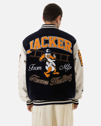 CANARDO VARSITY JACKET - NAVY / WHITE