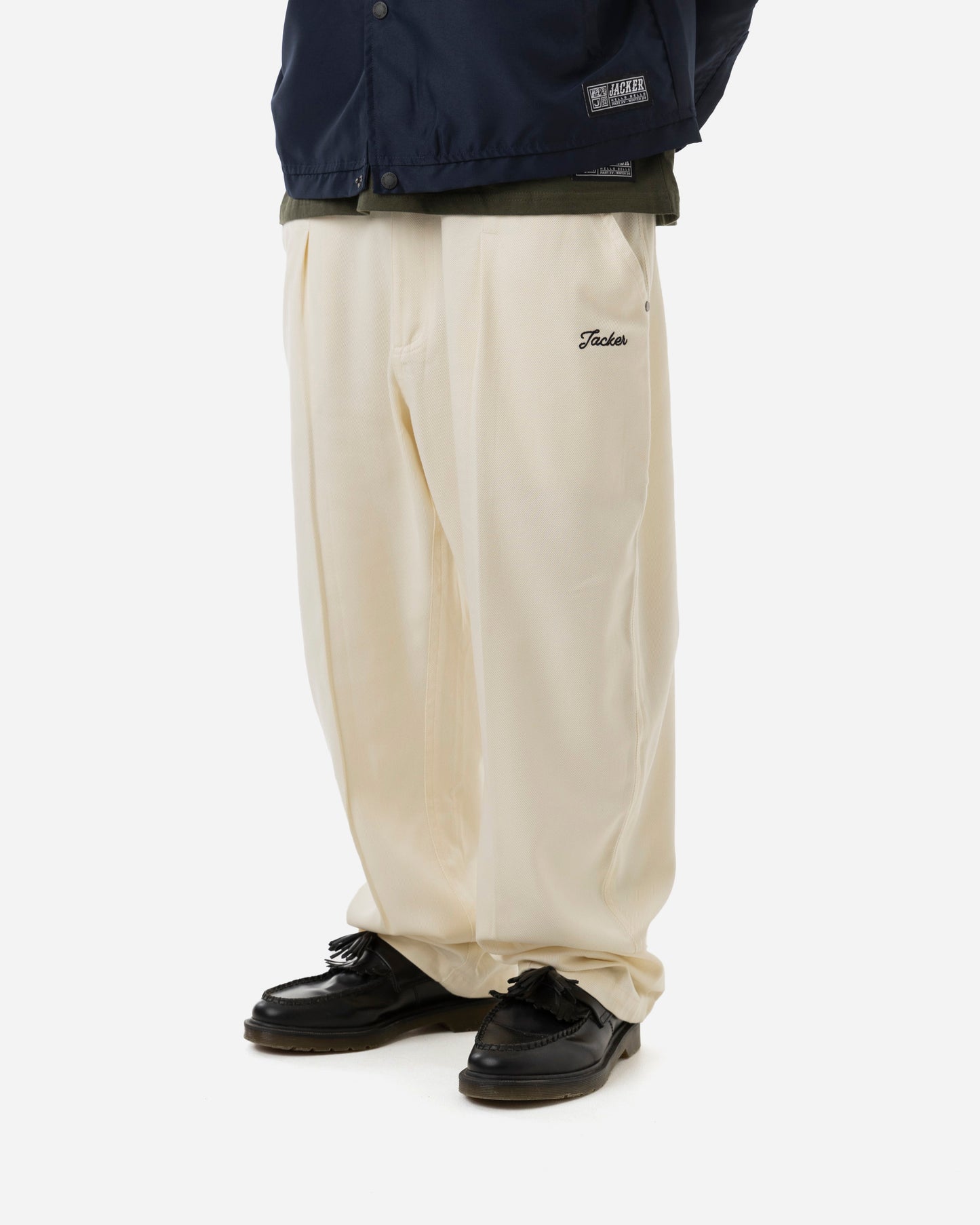 CLIP BAGGY PANT - WHITE