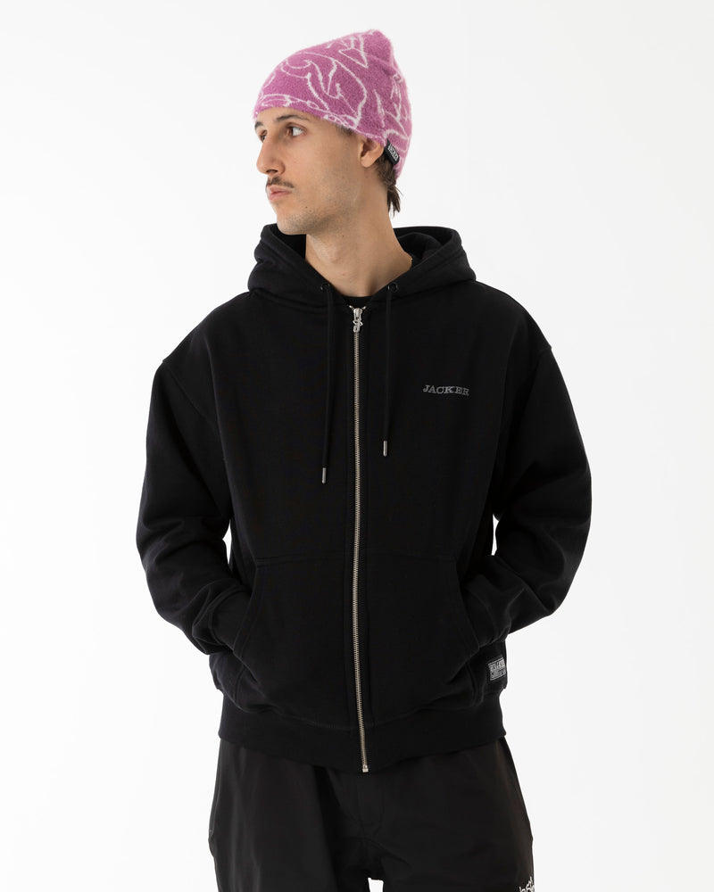 NOTORIOUS ZIPPED HOODIE - BLACK