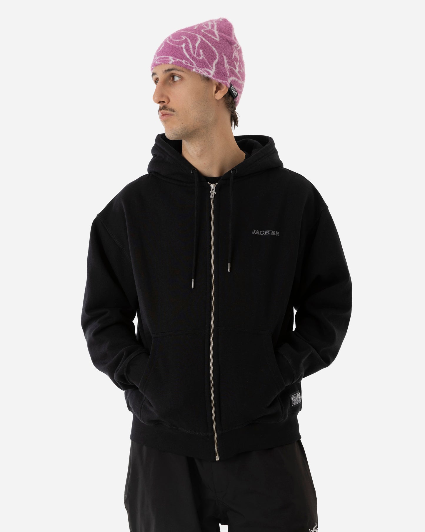 NOTORIOUS ZIPPED HOODIE - BLACK