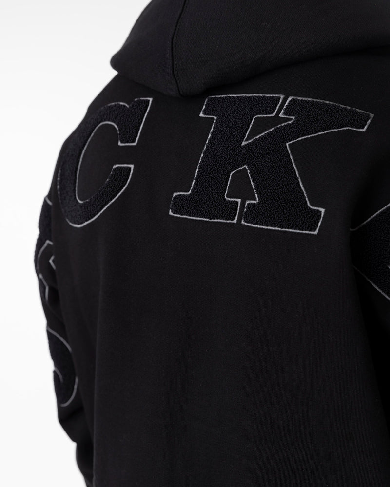 NOTORIOUS ZIPPED HOODIE - BLACK