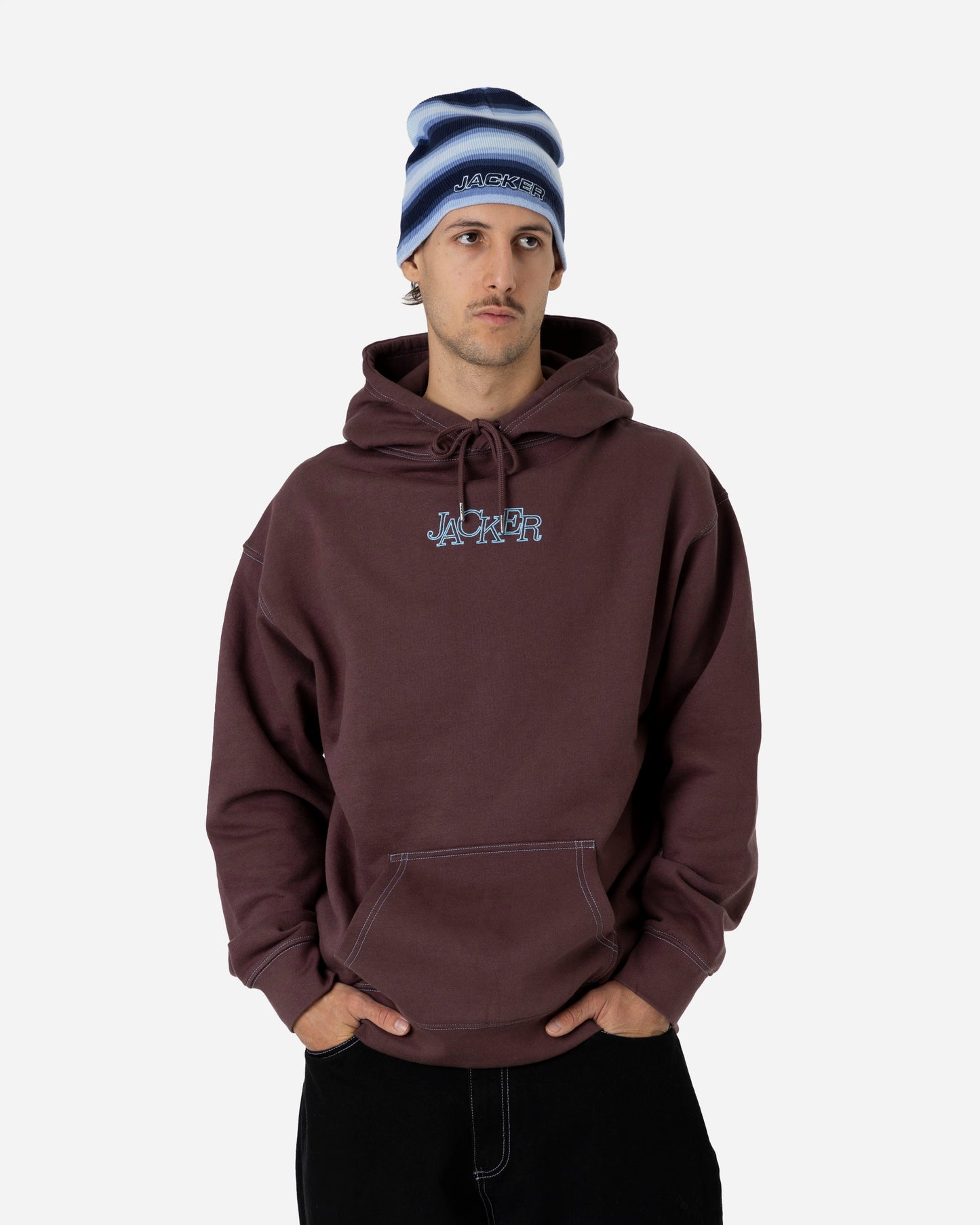 SELECT CONTRAST HOODIE - PURPLE