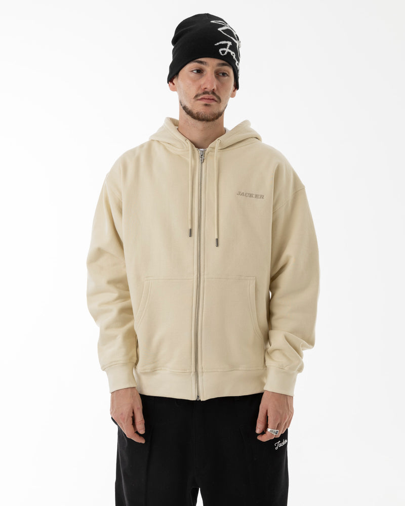 NOTORIOUS ZIPPED HOODIE - BEIGE