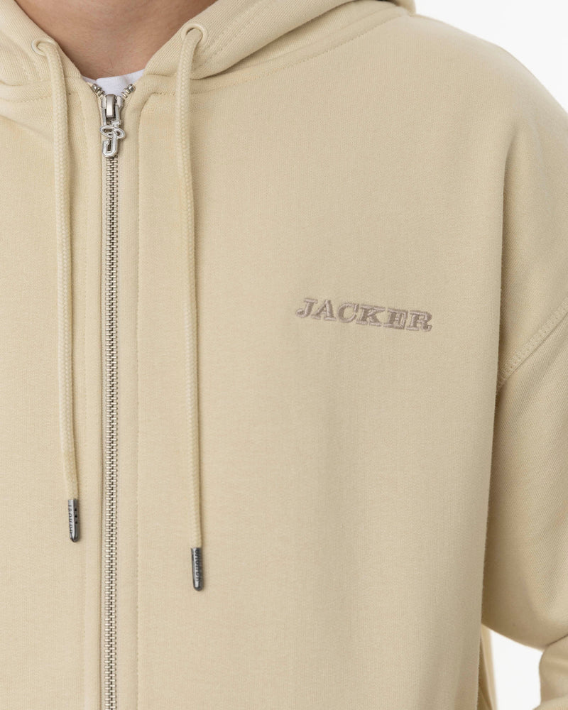 NOTORIOUS ZIPPED HOODIE - BEIGE