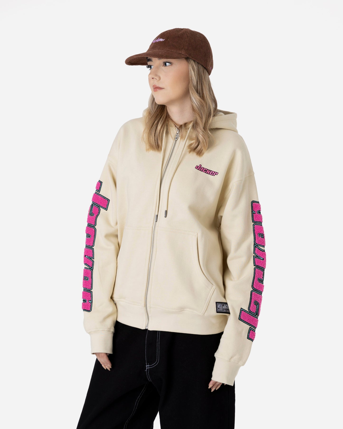 ABSOLEM ZIPPED HOODIE - BEIGE