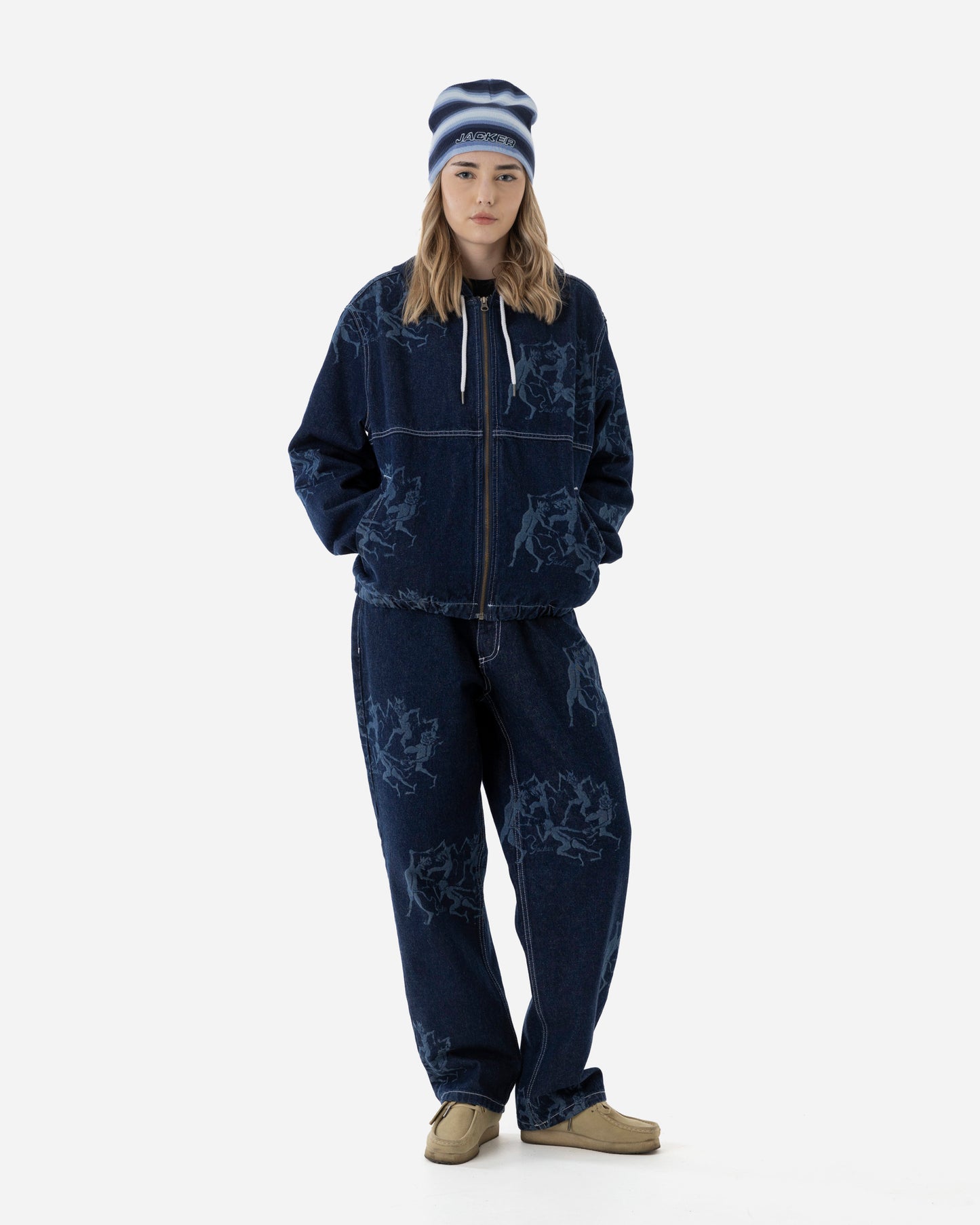 DEVILS DANCE DENIM BAGGY PANT - AOP