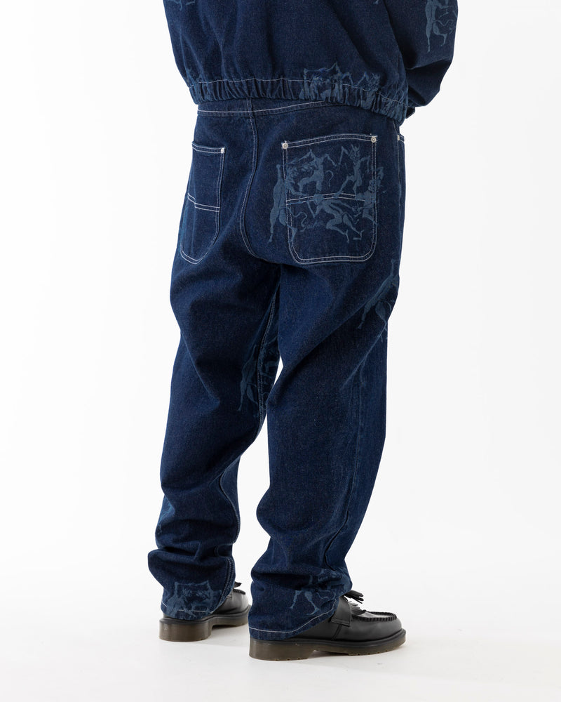 DEVILS DANCE DENIM BAGGY PANT - AOP