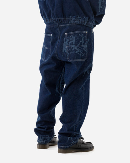 DEVILS DANCE DENIM BAGGY PANT - AOP