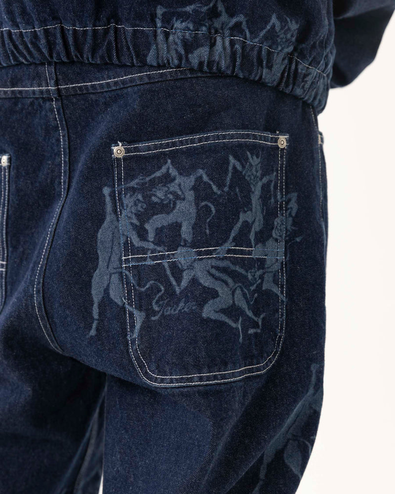 DEVILS DANCE DENIM BAGGY PANT - AOP