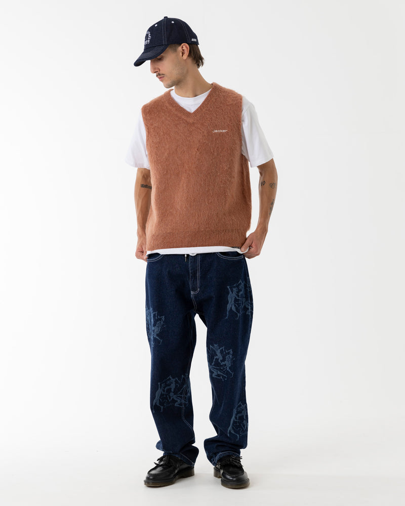 GRAND PA SLEEVELESS MOHAIR - BROWN