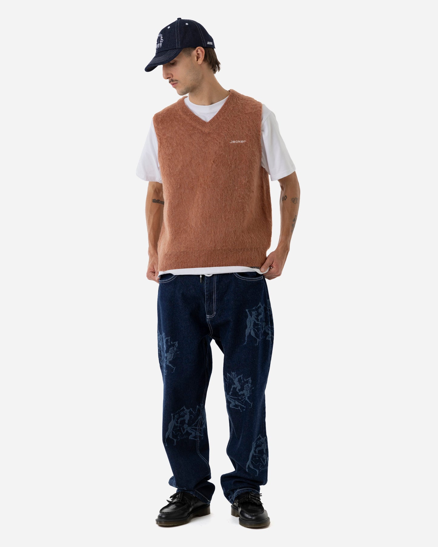 GRAND PA SLEEVELESS MOHAIR - BROWN