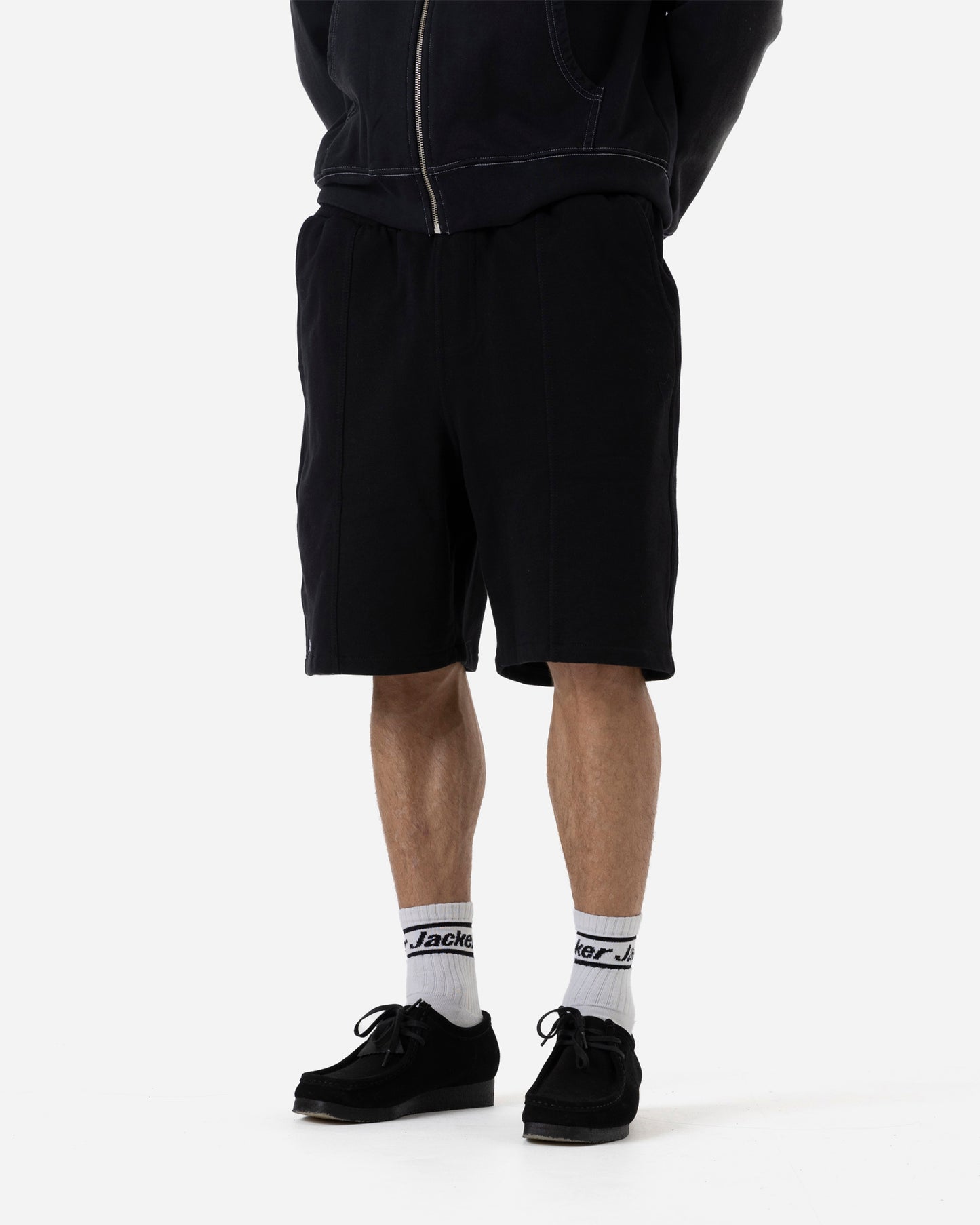 SWEAT 3 STRIPES SHORT - BLACK