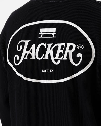 STAMP WAFFLE LONG SLEEVES - BLACK