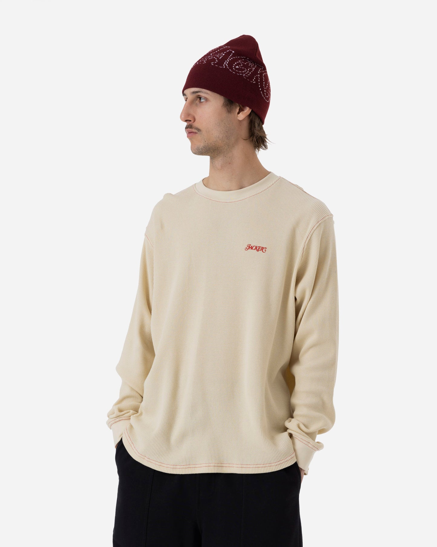 STAMP WAFFLE LONG SLEEVES - BEIGE